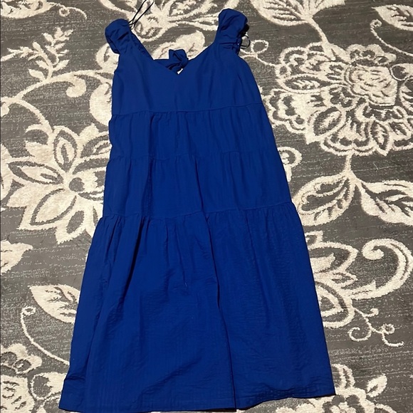 Old Navy Dresses & Skirts - Old Navy Blue Maxi Sundress with Puff Sleeves